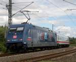 101 025-5 mit IC 2287 von Ostseebad Binz nach Hamburg Hbf bei der Einfahrt im Rostocker Hbf.23.06.2013