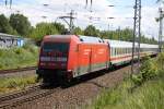 101 108-0 mit IC 2239(Warnemnde-Leipzig)bei der Durfahrt in Rostock-Marienehe am 28.06.2015