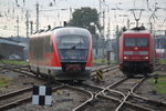 642 549 als RB12(RB 13231)von Rostock Hbf nach Graal-Mritz bei der Ausfahrt im Rostocker Hbf.27.08.2016