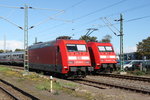 Am Mittag des 03.10.2016 trafen sich 101 054-5 und 101 093-3 im Bahnhof Warnemünde