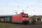 101 107-1 mit einen Containerzug am Haken! Tostedt den 27.07.2011