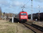 101 010,vor dem Steuerwagen,vom IC 2213 Binz-Stuttgart,am 10.März 2019,in Rövershagen.Mit dem Kesselzug lief ich noch bis kurz vor Ribnitz Damgarten ein Wettrennen,bevor ich Diesen dann