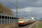 103 113-7 mit AKE 321(Westerland-Hamburg-Kln) bei der Durchfahrt am 30.03.2023 in Tostedt