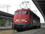 115 509-2 wartet im Rostocker Hbf auf IC1861/1863 von Hamburg-Altona Richtung Seebad Heringsdorf/Ostseebad Binz.(30.07.10)