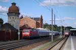 120 151-6 mit dem IC 1923 von Berlin Sdkreuz nach Kln Hbf in Rathenow.