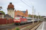 120 154-0 mit dem IC 1925 von Berlin Sdkreuz nach Kln Hbf in Rathenow.