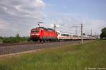 120 131-8 mit dem IC 2902 fr ICE 1510 von Leipzig Hbf nach Hamburg-Altona in Vietznitz.