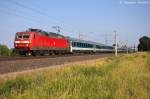 120 144-1 mit dem EC 174  Jan Jesenius  von Budapest-Keleti nach Hamburg-Altona in Vietznitz.