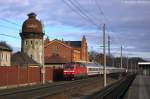 120 134-2 mit dem IC 1193 von Berlin Südkreuz nach Frankfurt(Main)Hbf, bei der Durchfahrt in Rathenow.