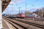 120 501-2 DB Systemtechnik GmbH mit dem Messzug 92019 von Tangerhtte nach Stendal in Stendal. 16.02.2016