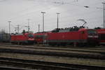 120 205 und 182 009 waren am Mittag des 18.12.2016 im BW Rostock Hbf abgestellt.