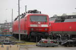 120 203-5 abgestellt im BW Rostock Hbf am 21.01.2017