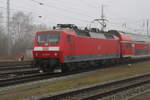 120 202-7 mit RE 4308(Rostock-Hamburg)bei der Bereitstellung im Rostocker Hbf.04.02.2017