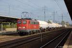 140 432-6 DB Schenker Rail Deutschland AG mit einem Kesselzug in Berlin-Schnefeld Flughafen Richtung Genshagener Heide unterwegs.