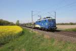 BLG Leerzug mit evb Logistik 140 774-1 bei der Durchfahrt in Bremen Mahndorf am 17.04.2014