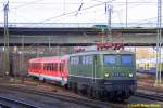 E40 128 mit 628 201 aus Kiel kommend kurz vor dem Bahnhof Hamburg-Harburg zurt Fahrt in den Bbf.