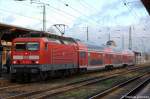 Die Neu Magdeburgerin 114 008 mit dem RE20 (RE 17708) von Halle(Saale) Hbf nach Uelzen in Stendal.