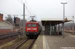 112 109 mit dem RE4 (RE 37329) von Rathenow nach Ludwigsfelde in Rathenow.