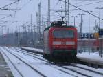 Wie man erkennt zeigte das Ausfahrsignal fr die 143 843-1,am 17.Januar 2013,in Bergen/Rgen Halt.