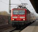 143 957-9(Bh Halle(Saale)mit RB 26115 von Dessau nach Leipzig Hbf bei der Einfahrt im Bahnhof Leipzig-Messe.08.03.2014