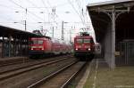 In Stendal trafen sich die 114 015 mit der RB29 (RB 17568) nach Salzwedel und die 114 039-1 mit dem RE20 (RE 17616) von Halle(Saale)Hbf nach Uelzen.