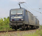 143 217-8+143 063-6 als Leerfahrt von Rostock-Seehafen gen Wismar bei der Umfahrung in Hhe Rostock Hbf.21.05.2016