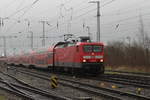 114 040 mit RE 4356(Elsterwerda-Rostock)bei der Einfahrt im Rostocker Hbf.05.01.2018