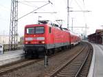 114 040 mit dem RE Stralsund-Hohenleipisch beim 11 mintigen Aufenthalt in Pasewalk am 01.Mai 2010.