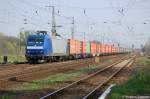 145-CL 202 (145 098-0) ITL mit Containerzug in Priort in Richtung Marquardt unterwegs.