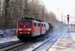 BR 151 146-4 und eine Schwesterlok vor einen  Gemischten ! Tostedt, 03.02.2012