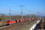 152 014-7 DB Schenker Rail Deutschland AG mit einem Kalizug in Stendal(Wahrburg) und fuhr in Richtung Wittenberge weiter.