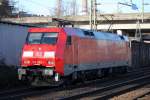 152 093-1 als Leerfahrt von Waltershof nach Maschen bei der Durchfahrt in Hamburg-Harburg.17.01.2015