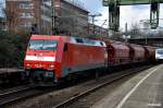 152 064-2 ist mit einen ganzzug durch hh-harburg gefahren,03.03.15