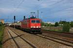 155 245-4 mit gemischten Gterzug in Berlin-Schnefeld Flughafen in Richtung Genshagener Heide unterwegs.