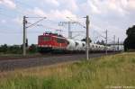 MEG 702 (155 179-5) MEG - Mitteldeutsche Eisenbahn GmbH mit dem DGS 99643 von Rdersdorf nach Wismar in Vietznitz.