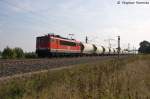 MEG 703 (155 184-5) MEG - Mitteldeutsche Eisenbahn GmbH mit dem DGS 99643 von Rdersdorf nach Wismar in Vietznitz.