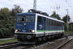 155 045-9 als Überführung von Rostock-Seehafen nach Rostock-Bramow bei der Einfahrt in Rostock-Bramow.09.10.2020