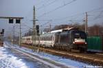 ES 64 U2 - 074 (182 574-4) MRCE Dispolok GmbH fr DB Fernverkehr AG mit dem EC 249 von Hamburg Hbf nach Krakow Glowny in Rathenow.