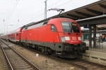 182 023-2 mit RE4309(Hamburg-Rostock)kurz nach der Ankunft im Rostocker Hbf.10.02.2017