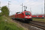 182 012 mit RE 4309(Hamburg-Rostock)bei der Einfahrt im Rostocker Hbf.12.05.2017