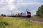 185-CL 003 (185 503-0) Captrain Deutschland GmbH fr ITL - Eisenbahngesellschaft mbH mit einem Kesselzug  Umweltgefhrdender Stoff, flssig , aus Hamburg kommend, in Vietznitz und fuhr in Richtung