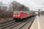 185 360-5 mit Seekisten am Haken, auf den Weg in den Hamburger Hafen.