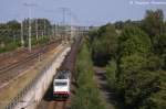 E 186 136 Macquarie European Rail fr OHE Cargo GmbH mit einem H-Wagen Ganzzug in Stendal(Wahrburg) und fuhr in Richtung Wolfsburg weiter.