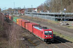 187 187-0 mit Seekisten am Haken! Tostedt, 05.04.2023.