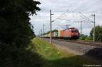 189 009-4 mit Containerzug in Vietznitz in Richtung Paulinenaue unterwegs.