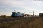 ES 64 F4 - 804 (189 804-8) MRCE Dispolok GmbH fr PKP Cargo  EU45-804  mit einem Fiat 500 Autotransportzug in Vietznitz und fuhr in Richtung Wittenberge weiter.