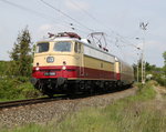 E10 1309 mit AKE-Sonderzug von Ostseebad Binz nach Koblenz Hbf bei der Gterumgehung in Hhe Rostock Hbf.21.05.2016