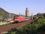 101 079-2 verlsst Oberwesel mit dem EC 6 Chur – Hamburg Altona.