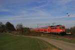 111 174-9 zieht bei Fahlenbach den RE59157 nach Mnchen.