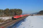 111 185-5 mit RE 4856 München - Nürnberg bei Darshofen.